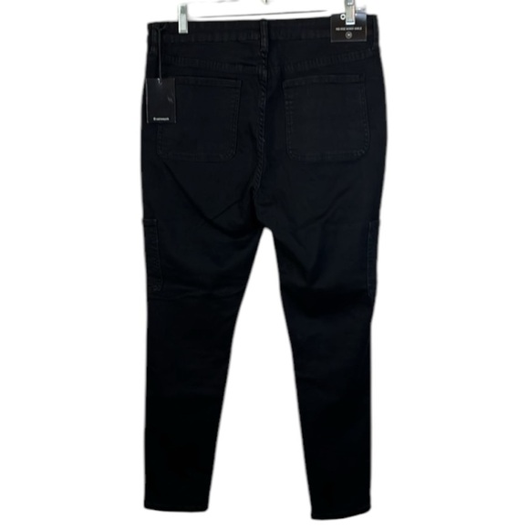 OAT New York Cargo Utilitarian Mid Rise Skinny Ankle Jeans Size 30 In Black - Picture 2 of 11